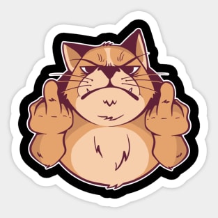 Middle Finger Cat Sticker